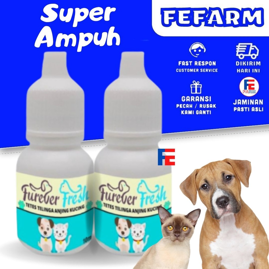 Obat Tetes Earmites - Kutu dan Infeksi Telinga Hewan Kucing Anjing FEFARM