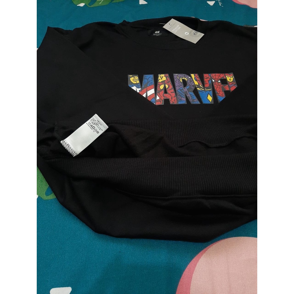 CREWNECK PRIA/WANITA H&amp;M NEW YORK, BILLIE EILISH, MARVEL, STITCH YELLOW FULL TAG H&amp;M