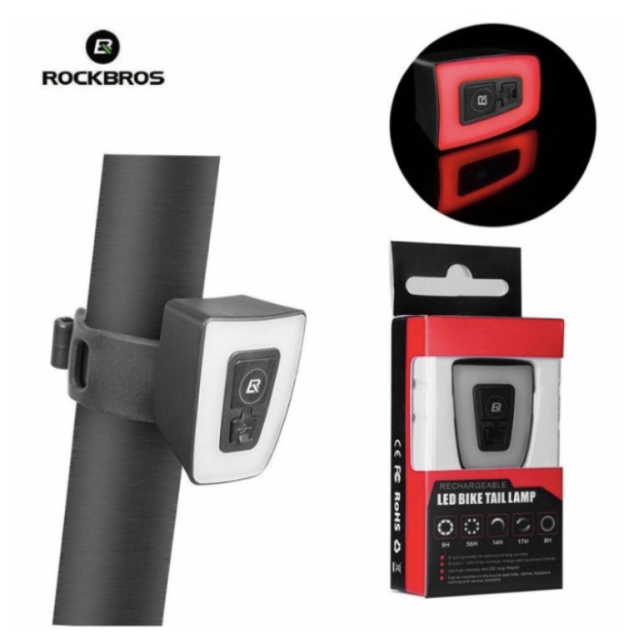 ROCKBROS Lampu Sepeda dan lampu Helm TT30WD Rechargeable waterproof