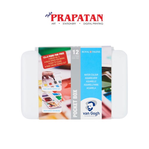 

Van Gogh Watercolor Pocket Box 12 Color + 3 Pans For Free
