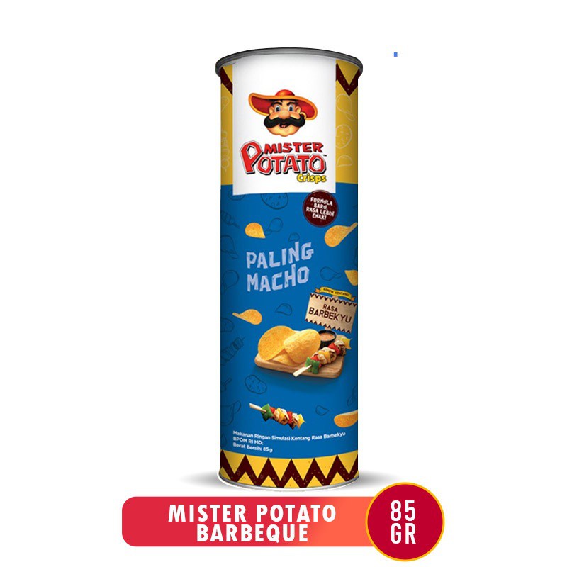 (PROMO) Mister Kentang Snack Mr. Potato Crips Keripik Kentang pringles Original BBQ Sambal Matah 85G keripik mr potato snack Barbeque barberqui sambel matah 85 Gram 85 G