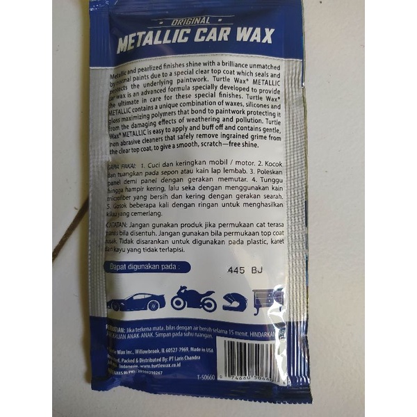 turtle wax metallic car wax 50ml pengkilap mobil motor dan helm