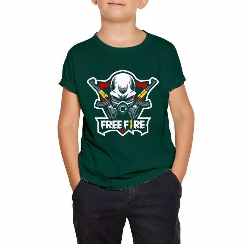 KAOS DISTRO ANAK GAME FREE FIRE HIJAU BOTOL