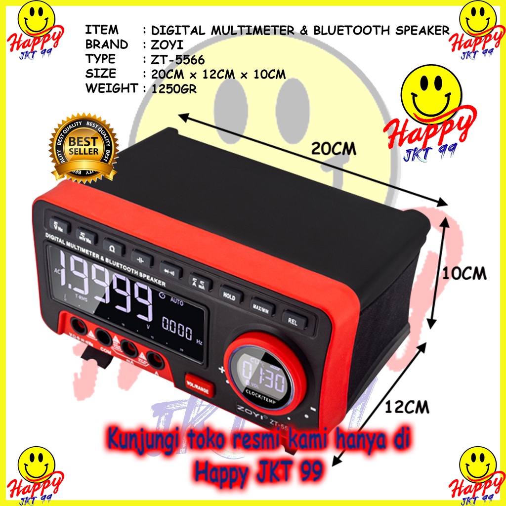 MULTITESTER DIGITAL ZOYI ZT-5566 ZT5566 ZT 5566 MULTIMETER BT BLUETOOTH SPEAKER ORIGINAL