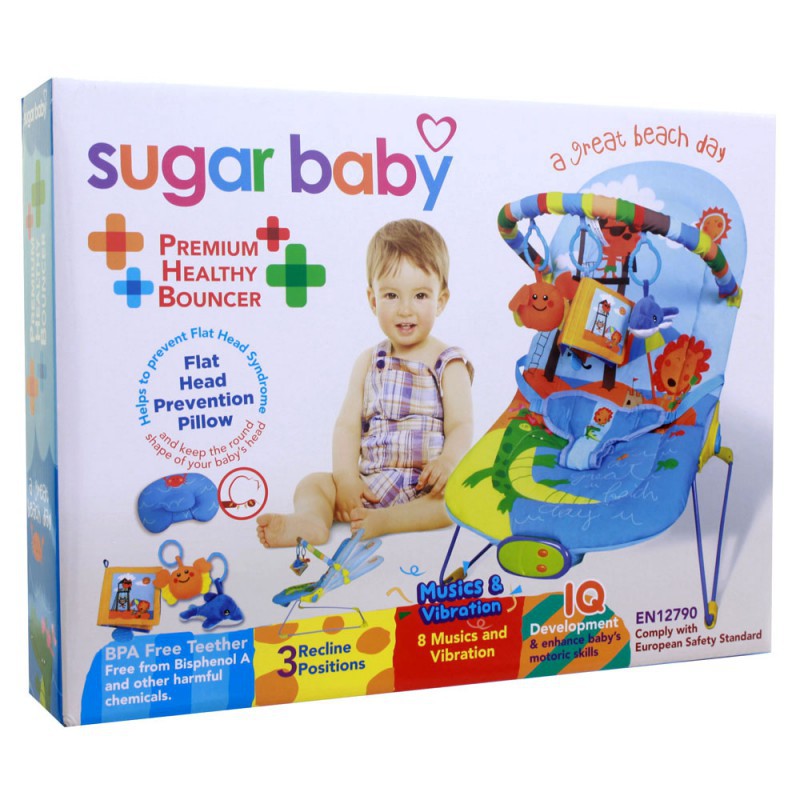 Sugar Baby Premium Healty Bouncer 3 Recline -  A Great Beach Day