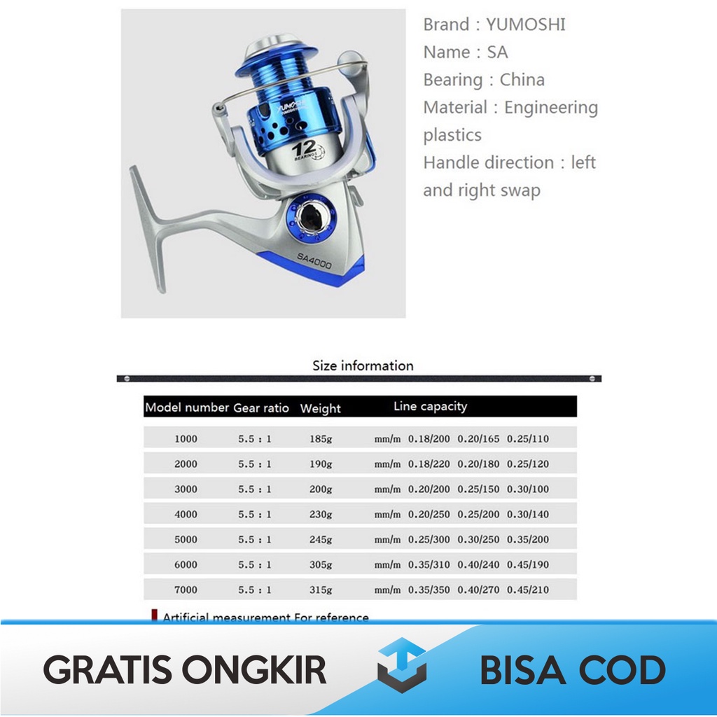 FISHING REEL ALAT PENGGULUNG PANCING TAFFSPORT SA3000 ORIGINAL MURAH