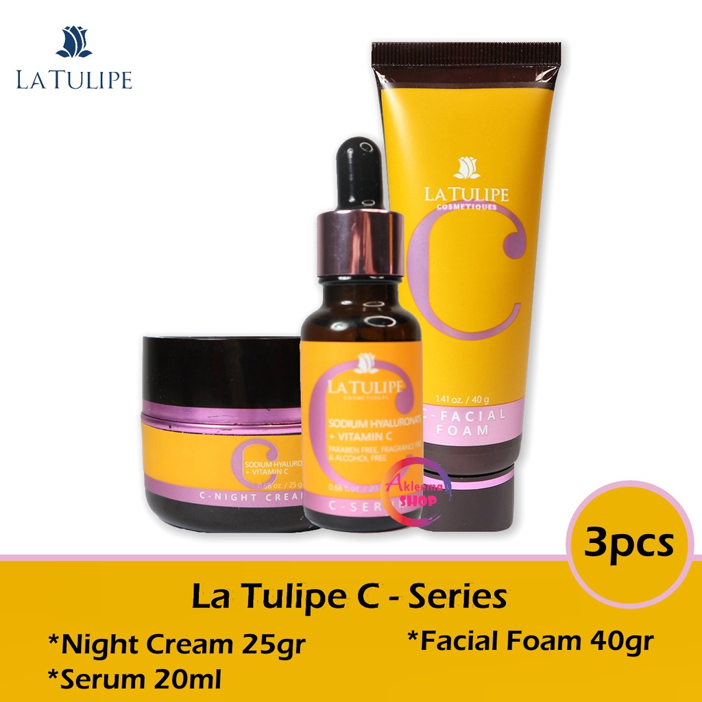 La Tulipe Paket C Series 3pcs (Facial Foam 40gr+Serum 20ml+Night Cream 25gr)