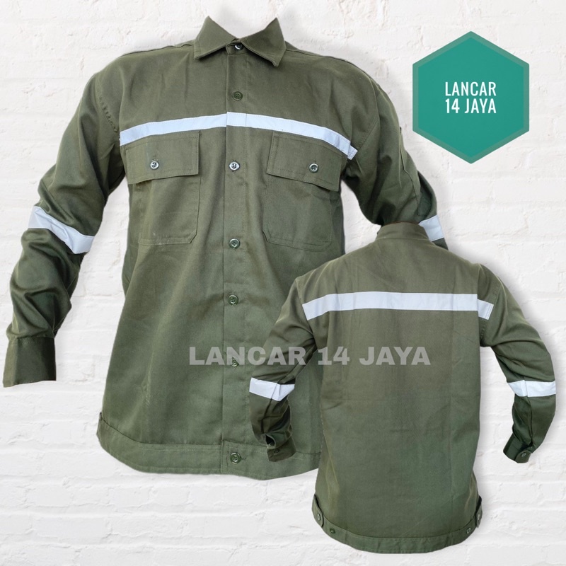 Atasan Safety Tangan Panjang - Seragam Proyek - Seragam Lapangan Skotlet - Wearpack Atasan - Katelpak atasan