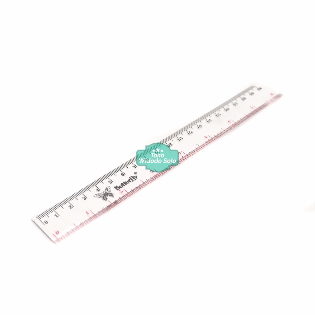 

Penggaris 20cm Butterfly Plastik Mika Bening Tebal Mistar Glass Ruler - 1 Buah