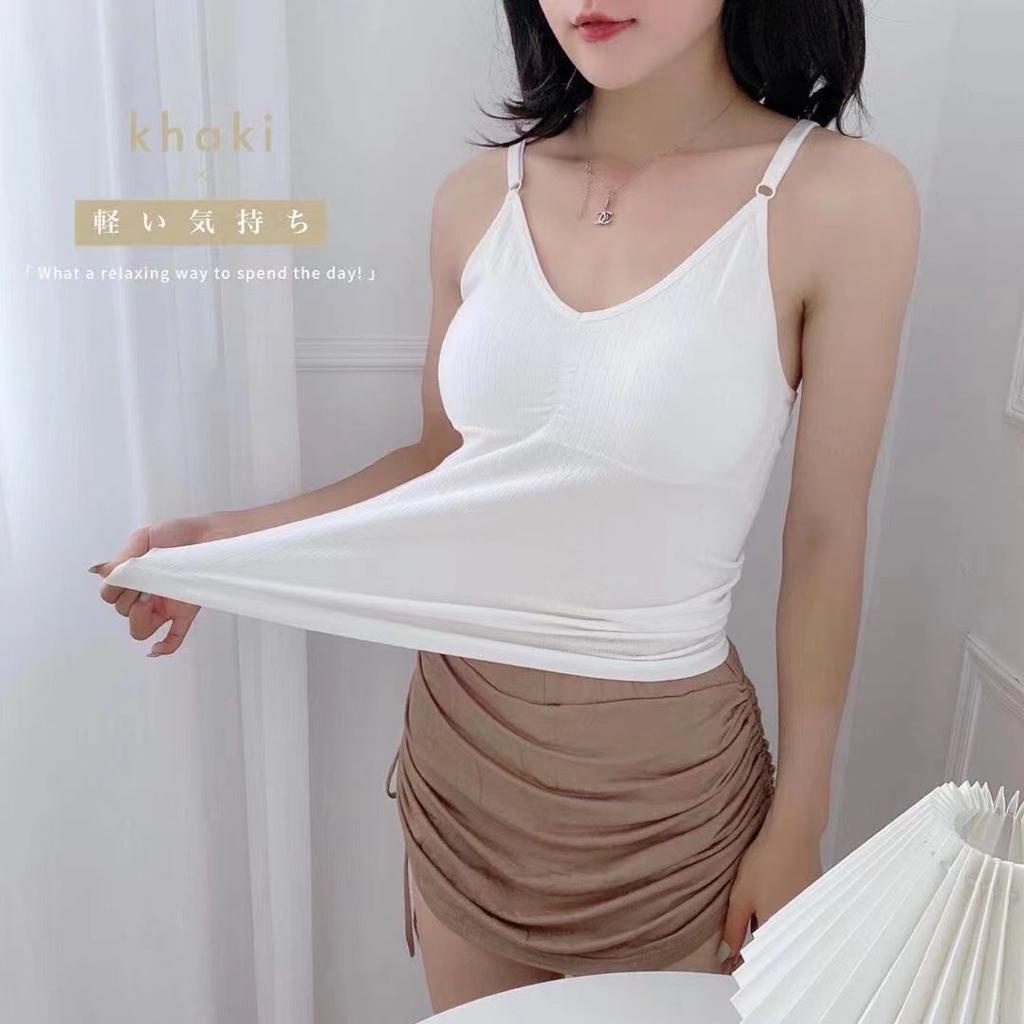 Feminin Tank Top Wanita Motif Kupu Tali Stel Adjustable Tanktop Bra Cewek Korean Style-2