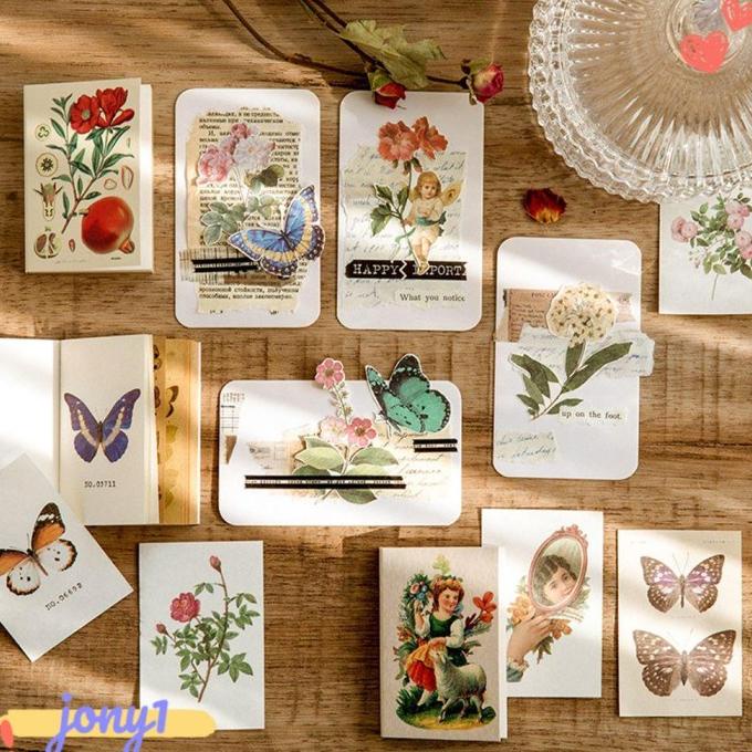 

80 Pcs Kartu Kertas Gaya Vintage Untuk Dekorasi Alat Tulis Sekolah