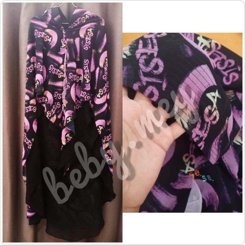 khimar suhayla black lilac purple
