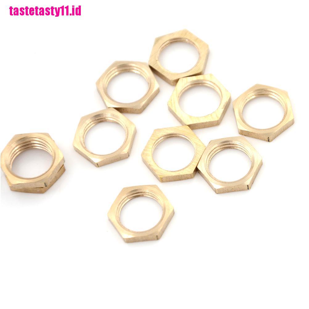 10 Pcs Kunci Hex Nuts Pipe Fitting 1 / 4 &quot;BSP Female Bahan Kuningan