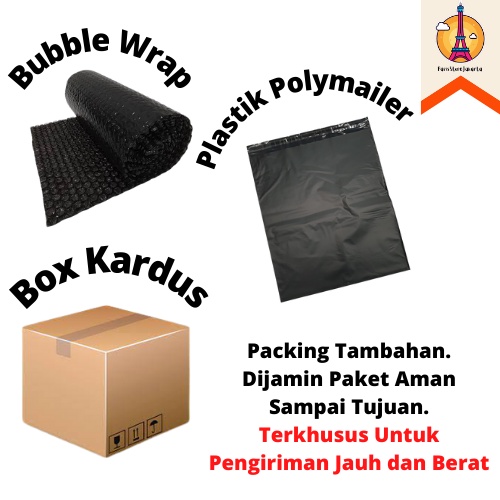 

Extra Packaging Tambahan Bubble Wrap / Kardus Packing untuk paket TEBAL + Polymailer READY