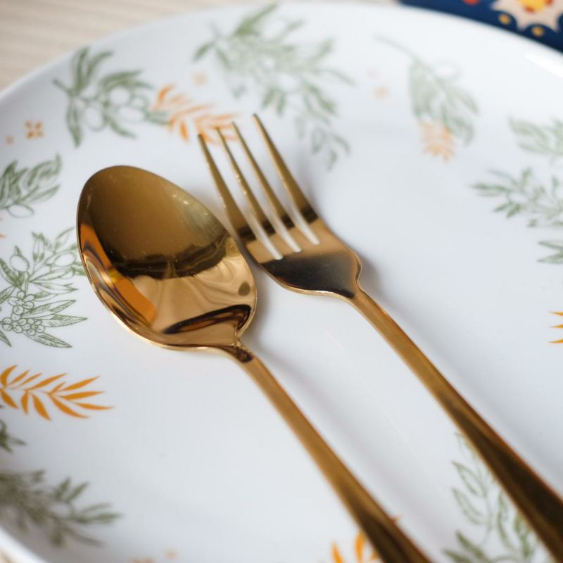 Cutlery Set Sendok Garpu Gold Emas Premium Mewah