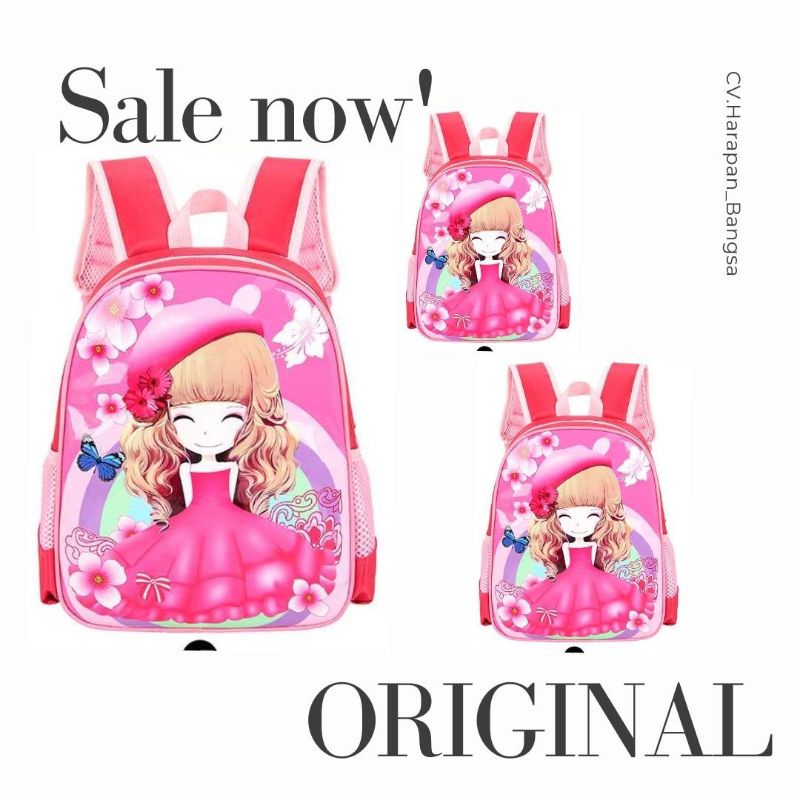 TERBARU SUNEIGHT Tas Ransel Sekolah Anak Kartun Karakter Little Girl - B306