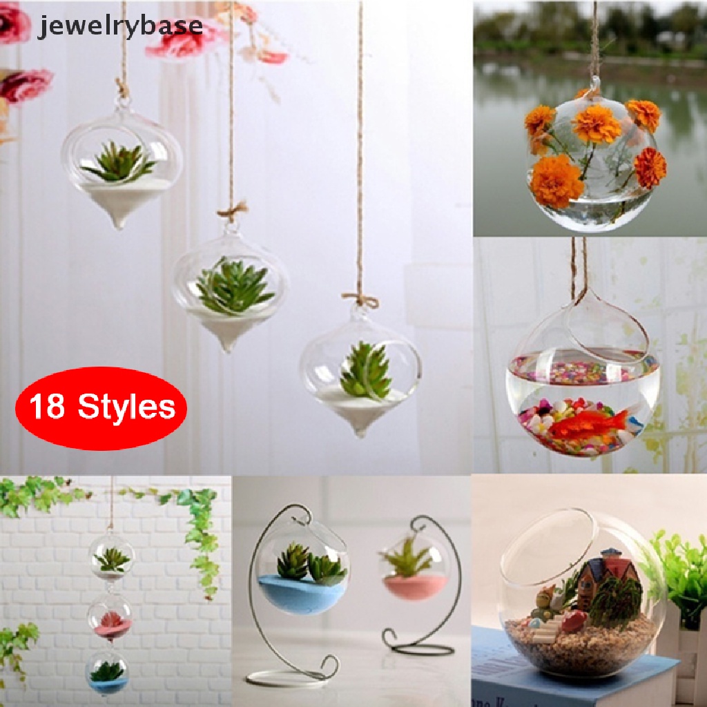 [Base] Hanging Transparent Ball Glass Flower Planter Vase Terrarium Landscape Container Boutique