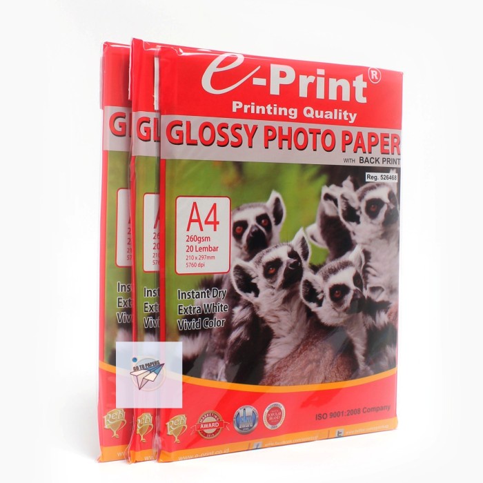 

Eprint Glossy Photo Paper Glossy A4 260gsm