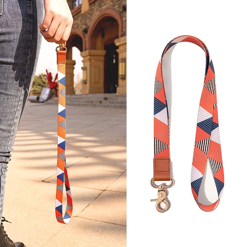 Daya Tahan Leher Lanyard Gantungan Kunci Sling ID Tag Pemegang Tali dengan Gesper Logam untuk Kunci Mobil Dompet Anti-Drop Lanyard