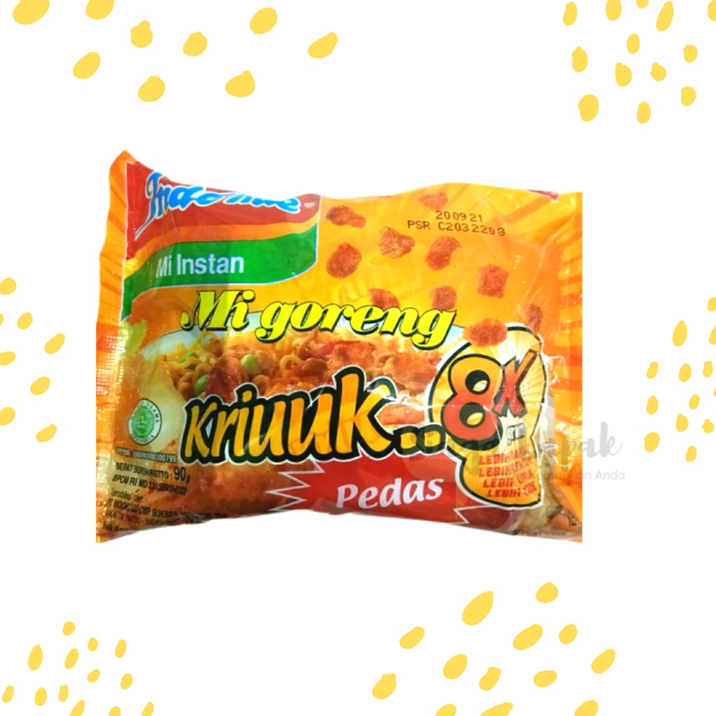 Indomie Pedas Kriuk Mie Goreng 1pcs - Indomi Mie Instan