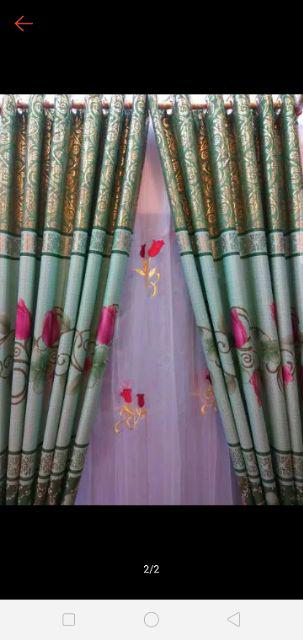 Bayar Ditempat/ Gorden Bercak Emas Syantik  Hordeng Gordyn Korden