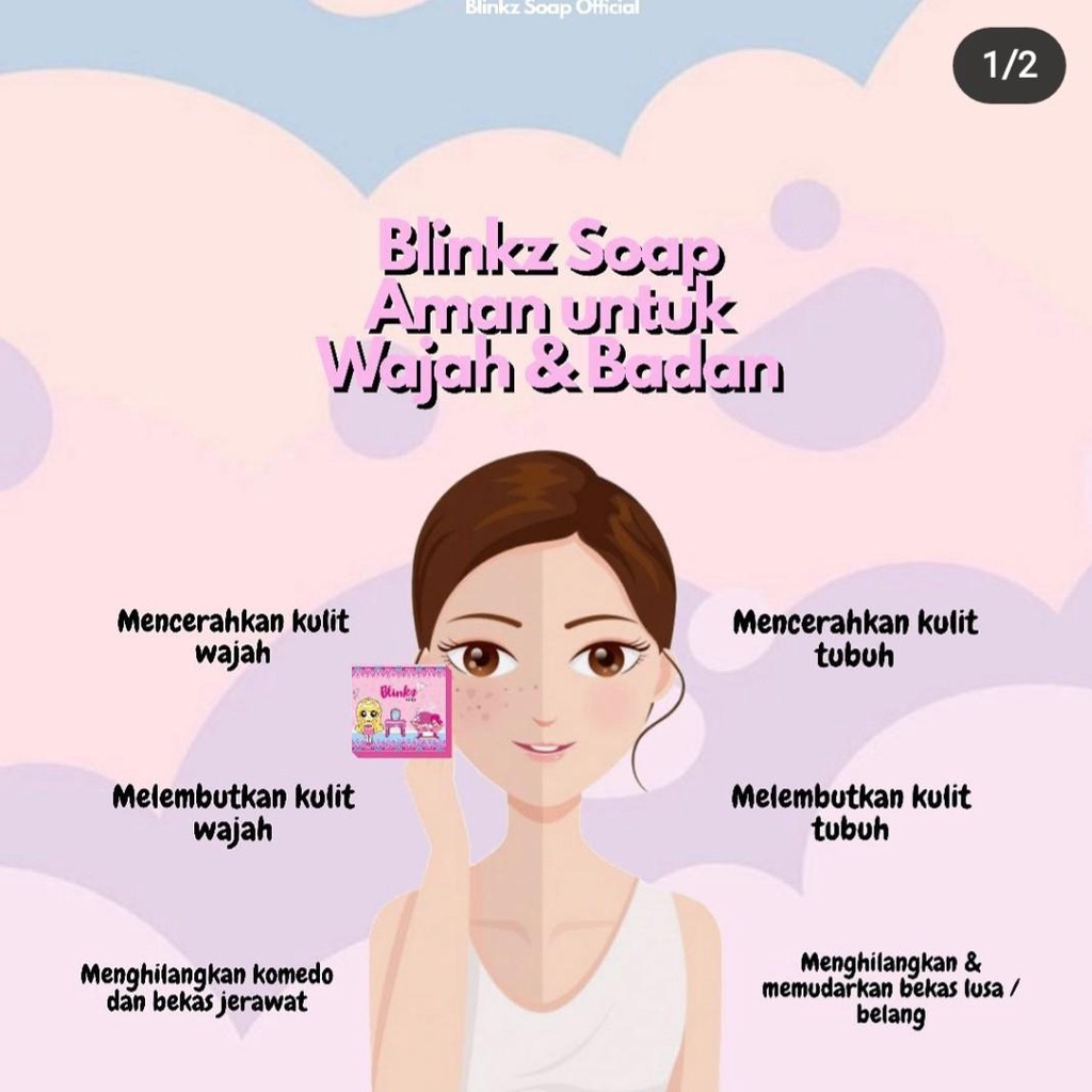 BLINKZ SOAP SABUN PEMUTIH BADAN READY STOCK SABUN BLINKZ WHITE DIARY GLUTA SOAP BPOM