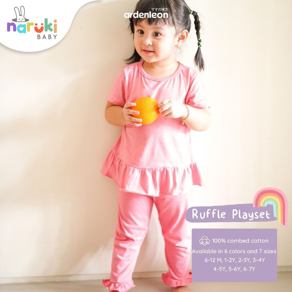 Ardenleon Ruffle Playset Long Girl Arden Leon Baju Setelan Panjang Anak Perempuan