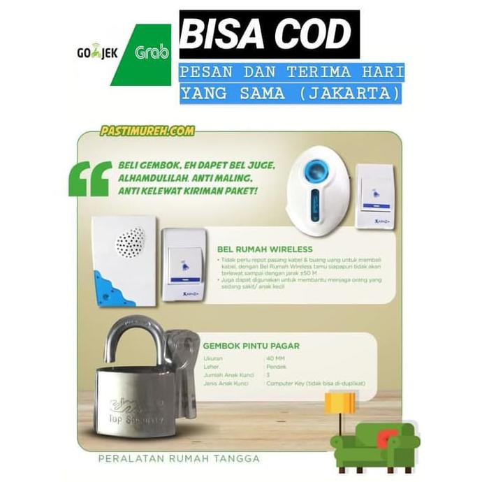 Promo bel rumah✅ (PAKET) Gembok Rumah + Bel Rumah BelRumahTerbaru