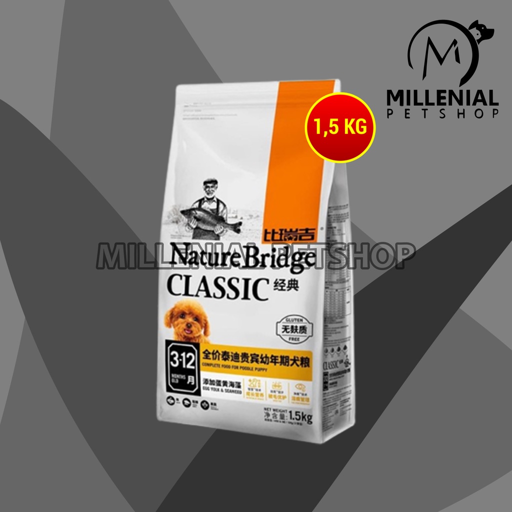 Nature Bridge Poodle Puppy Makanan Anak Anjing Dog Food Dry 1.5 KG