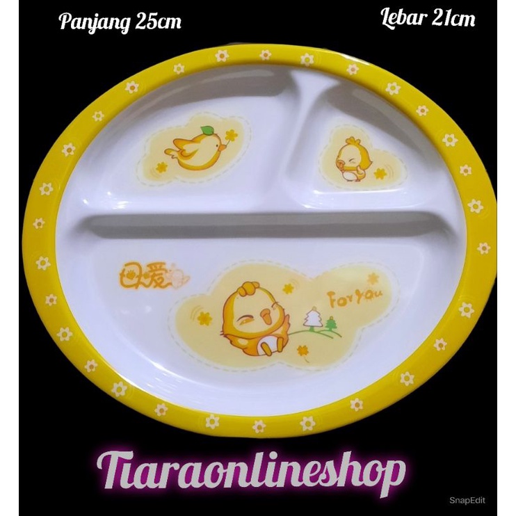 Piring melamin sekat 3 babyfood/piring anak /piring makan