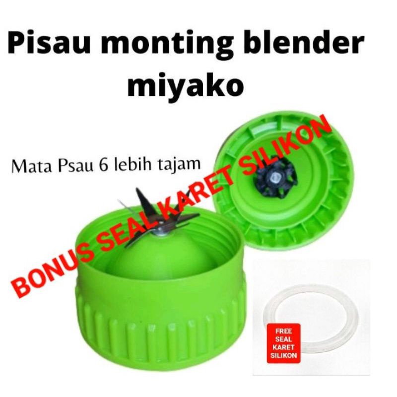 MONTING GELAS JUS BLENDER MIYAKO BARUMATA PISAU  6 STAINLESS FREE SEAL