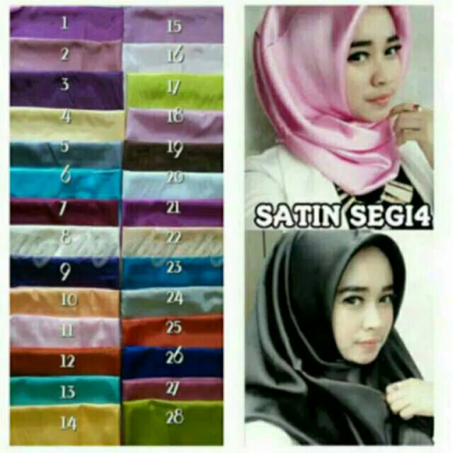 Hijab satin segi 4 hits kekinian grosir murah bandung tanah abang kudus