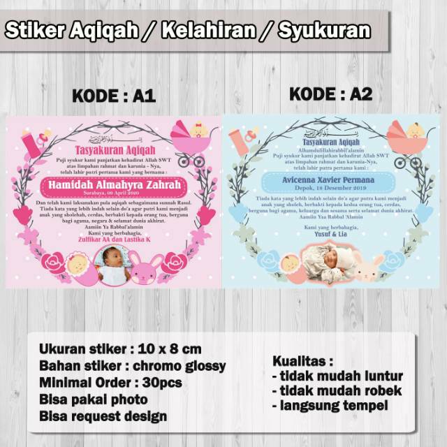 

Stiker Aqiqah / Kelahiran Part 1