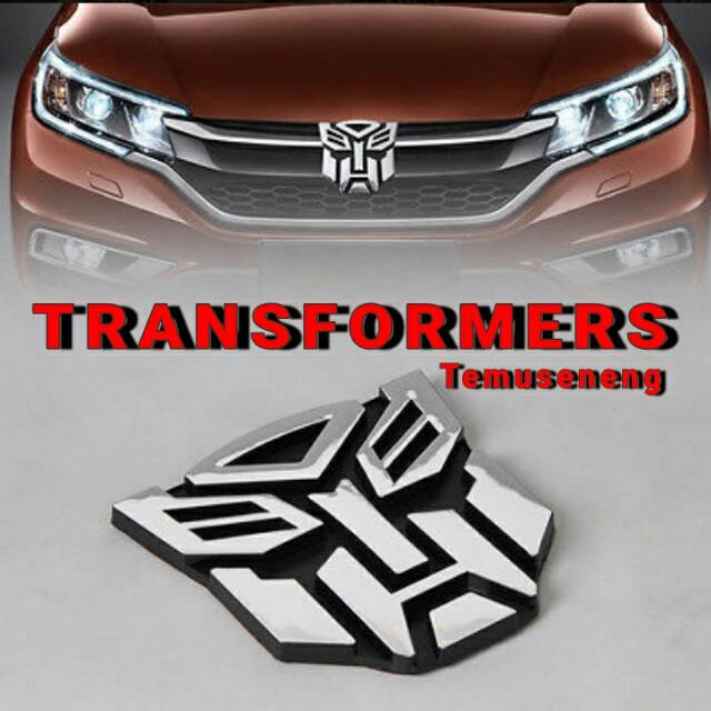 Emblem Mobil Transformers Autobots Logo Chrome 8,5 X 8,5 Cm Stiker 3D Tempel Timbul Murah Emblem Transformer