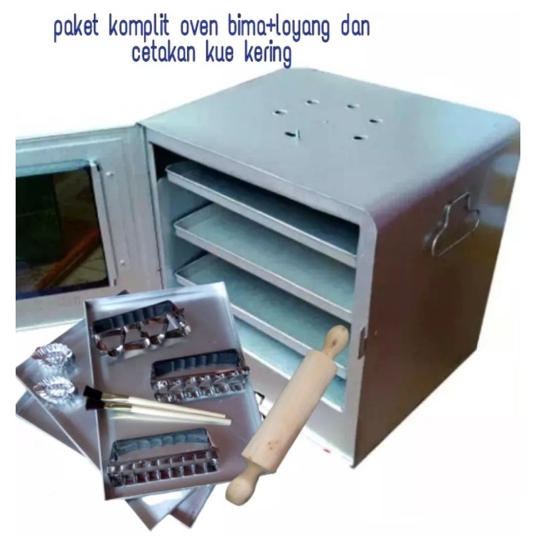 Oven Bima paket komplit Oven+Loyang dan Cetakan kue kering