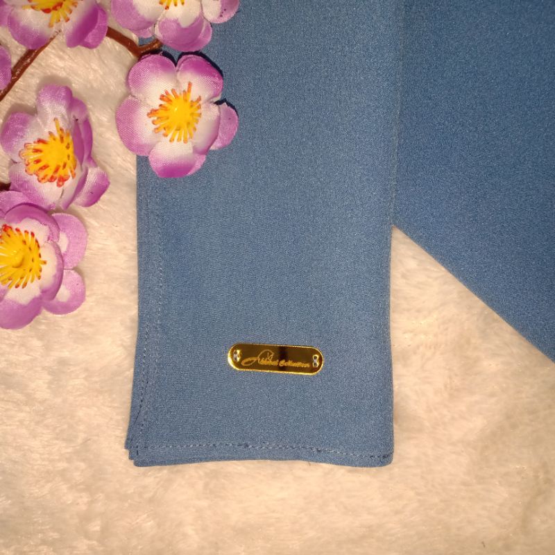 AKHWAT COLLECTIONS | PASHMINA DIAMOND CREPE ITALIANO 200X70 CM | FREE GIFT | JUMBO | PASHMINA VIRAL-Denim