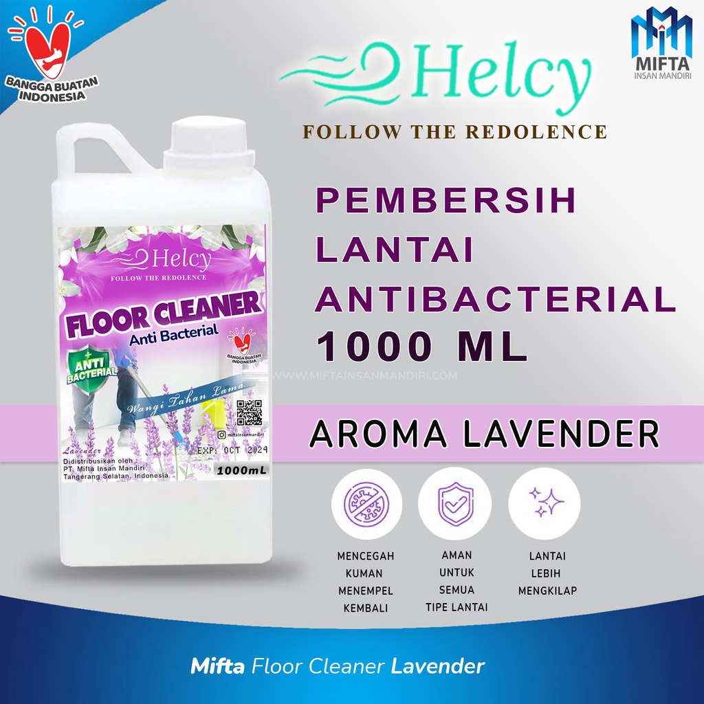 PEMBERSIH LANTAI / HELCY FLOOR CLEANER / CAIRAN PEMBERSIH LANTAI 1 LITER