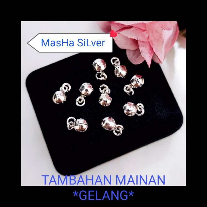 KERINCINGAN PERAK ASLI SILVER 925 LAPIS MAS PUTIH/KERINCING NYARING TAMBAHAN MAINAN GELANG