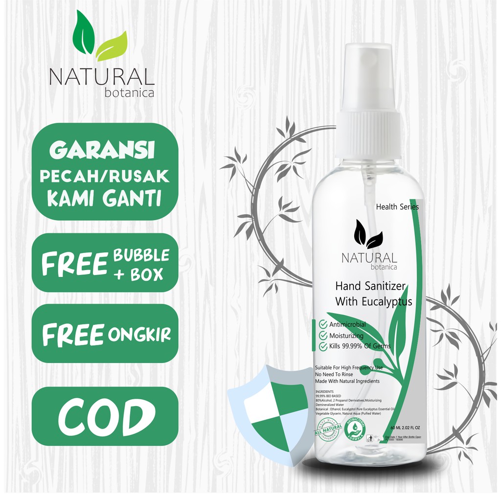 Natural Hand Sanitizer With Eucalyptus 60 ml Spray