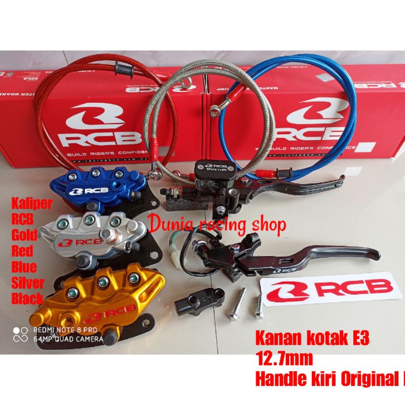 Paket Master rem RCB kanan kiri 1set Kaliper RCB Selang rem Satria Fu GSX 150 Ninja R Ninja RR Vixion R15 Ninja 250 CB 150 CBR Xabre MX king Supra 125 Verza Tiger Megapro Jupiter Mx