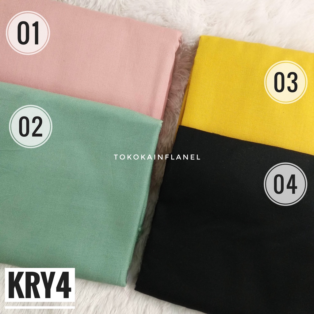 KRY4 Kain / Bahan Katun Rayon viscose Polos (Per 50cm / Setengah Meter)