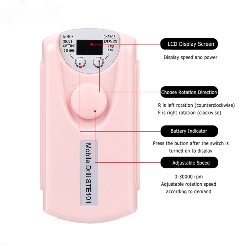 Alat Kikir Kuku Elektrik Portable Rechargeable Untuk Manicure