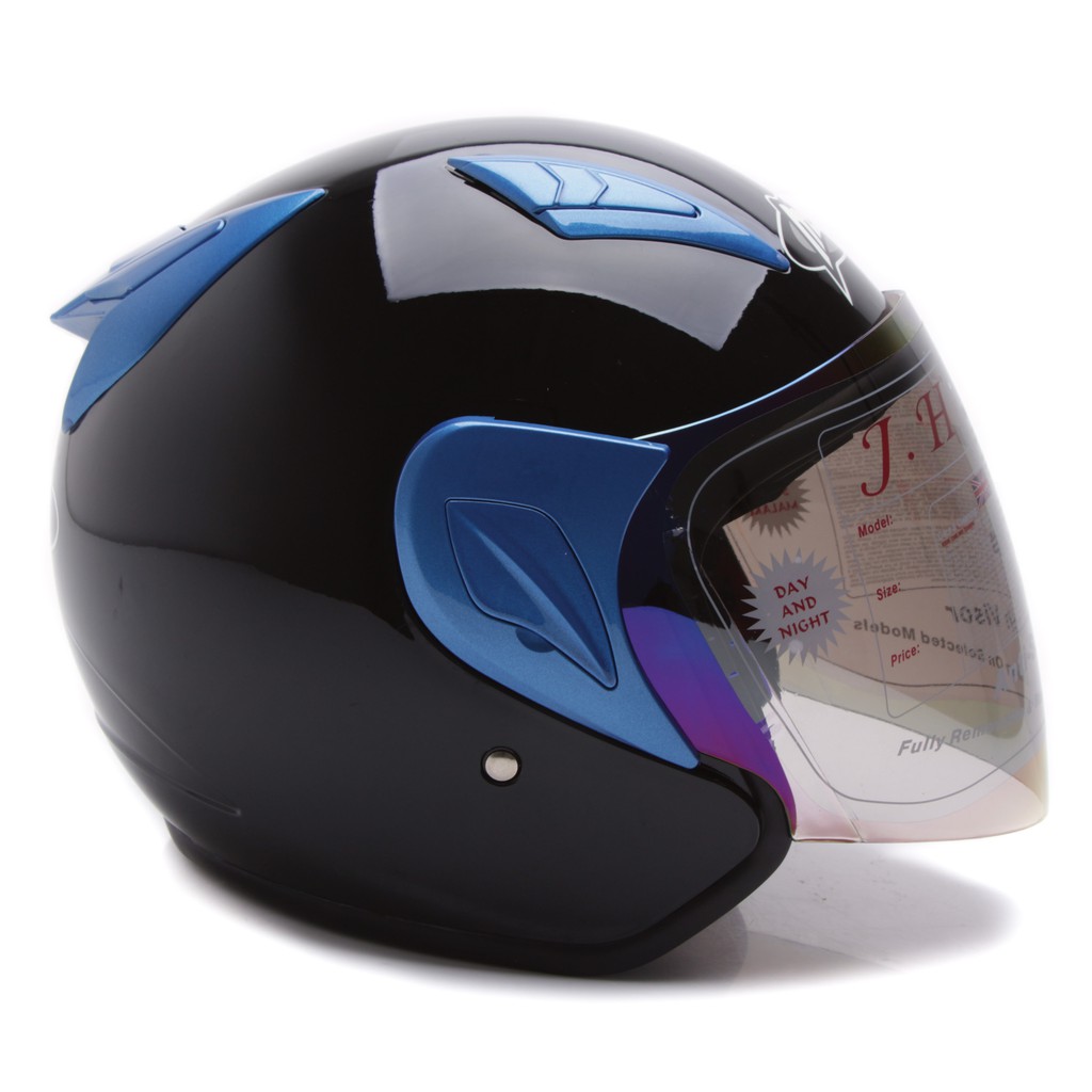 [Helm Dewasa] MSR Helmet Javelin - Hitam Biru + Promo Gratis Jaring Helm