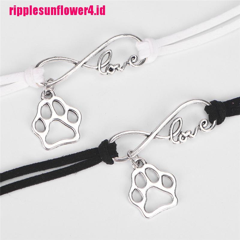 Gelang Tangan Motif Hewan Anjing / Kucing / Beruang Infinity Untuk Wanita