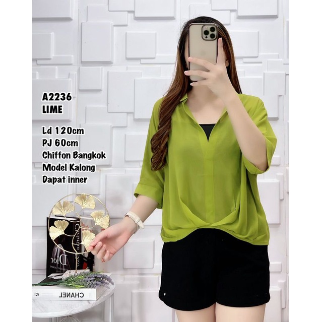 Atasan Blouse+Inner model kalong Matt Chiffon Bangkok