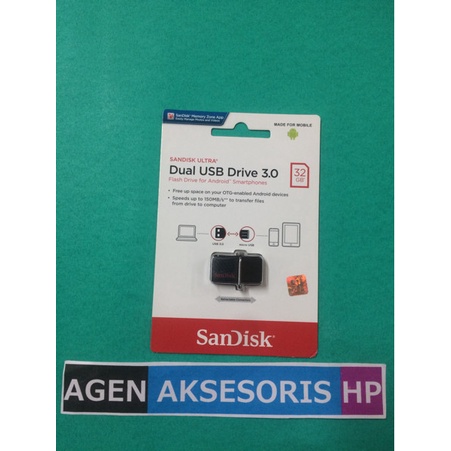 OTG Sandisk Ultra ORIGINAL 32GB FULL Dual Drive 3.0 Compatible for Android &amp; iOs