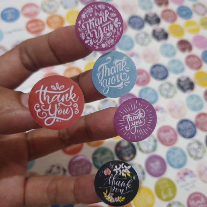 

stiker thank you warna warni design unik cantik