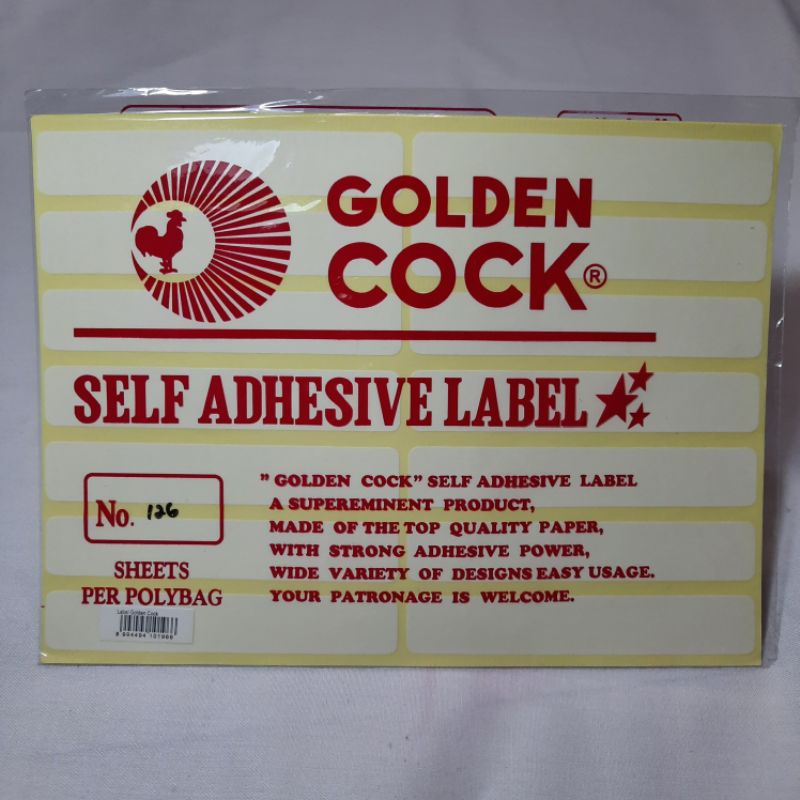 

Label stiker golden cock no.126