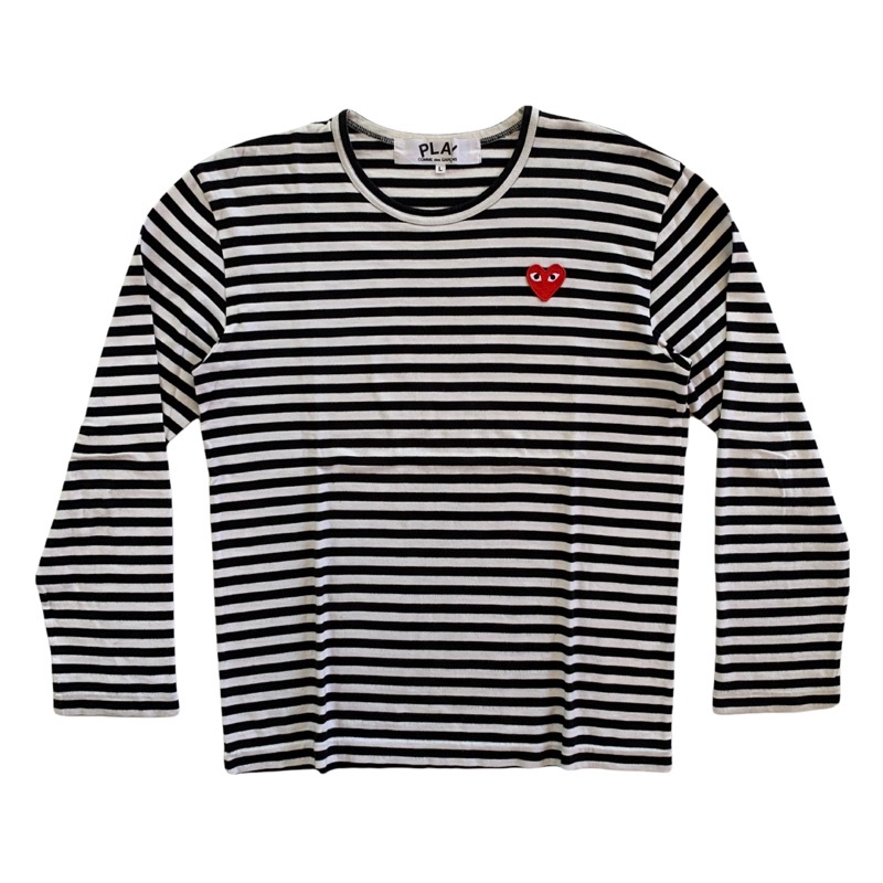 CDG PLAY STRIPE BLACK LONGSLEEVE