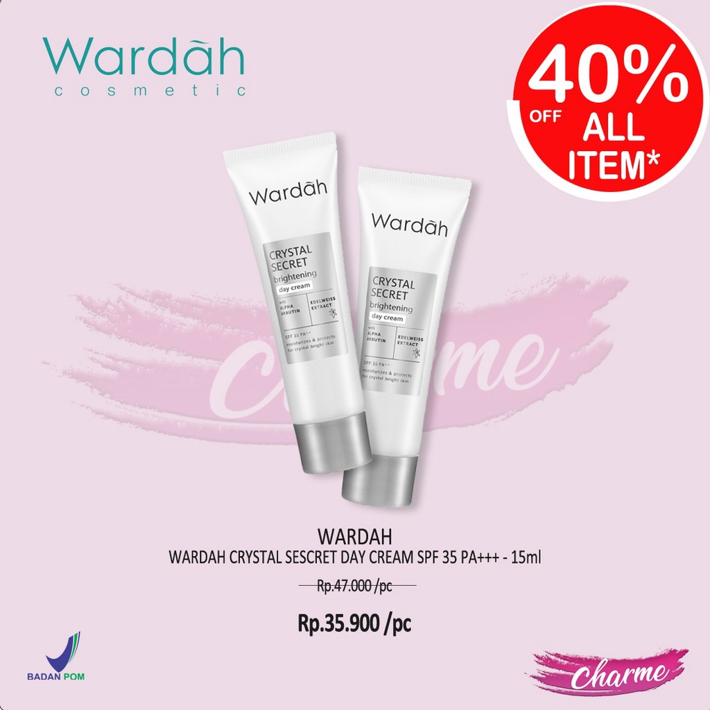 (READY &amp; ORI) WARDAH White Crystal Secret Series | Day Night Eye Cream Brightening Essence Mask Scrub Facial wash foam toner bpom